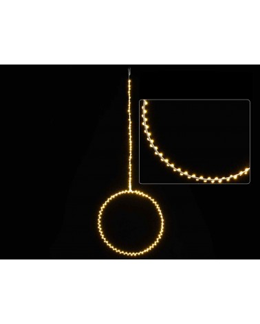 Heller Weihnachtskreis mit warmweißen LED-Lichtern zum Aufhängen - 