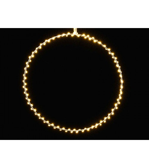 Cerchio Luminoso Natalizio con Luci Led Bianco Caldo da Appendere - 