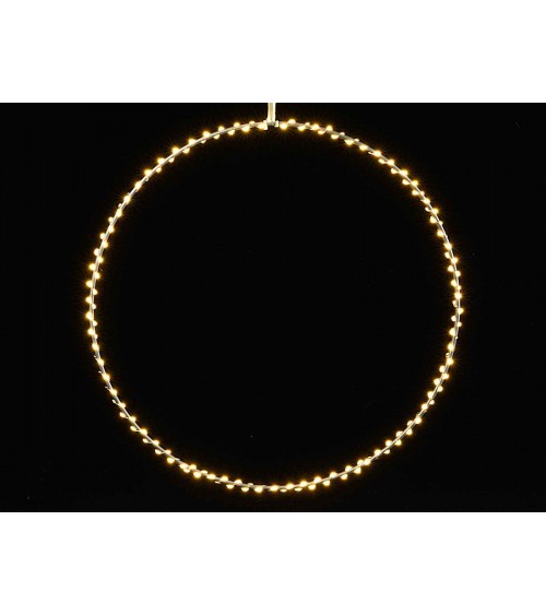 Cercle de Noël lumineux avec lumières LED blanc chaud à accrocher - 