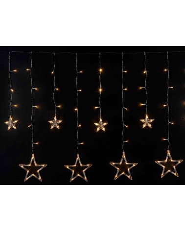 Christmas Rain Lights with Hanging Stars and Warm White LED Lights -  - 
