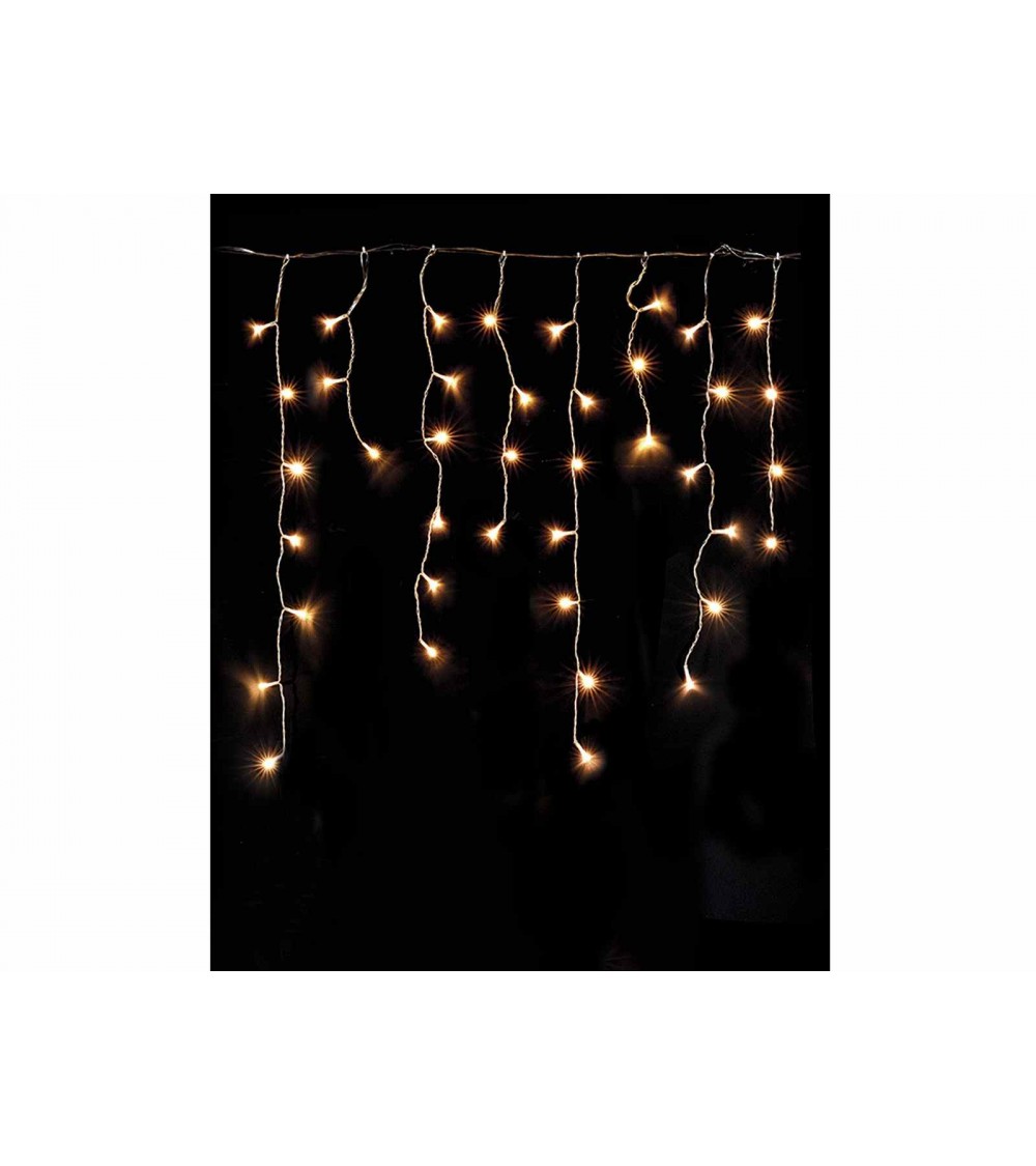 Lumières de pluie de Noël avec fils suspendus et lumières LED blanc chaud - 