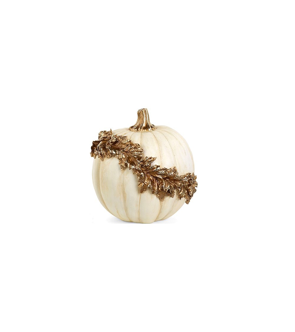 Pumpkin in White Resin and Gold Details -  - 
