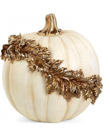 Pumpkin in White Resin and Gold Details -  - 