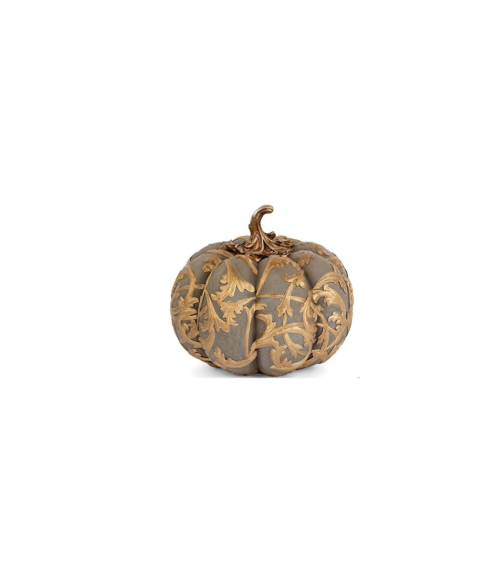 Resin Pumpkin with Gold Relief Decorations -  - 
