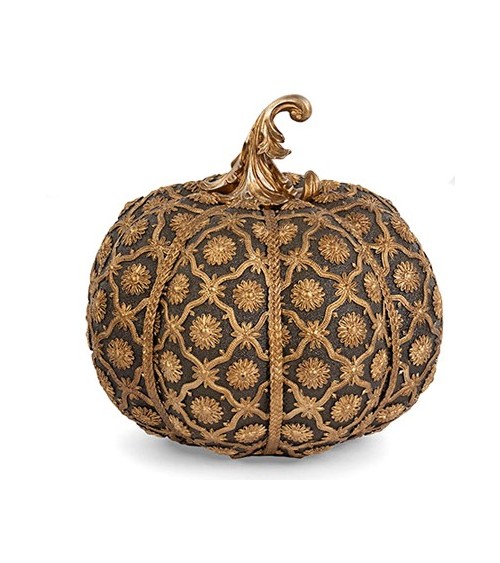Resin Pumpkin with Gold Decorations -  - 