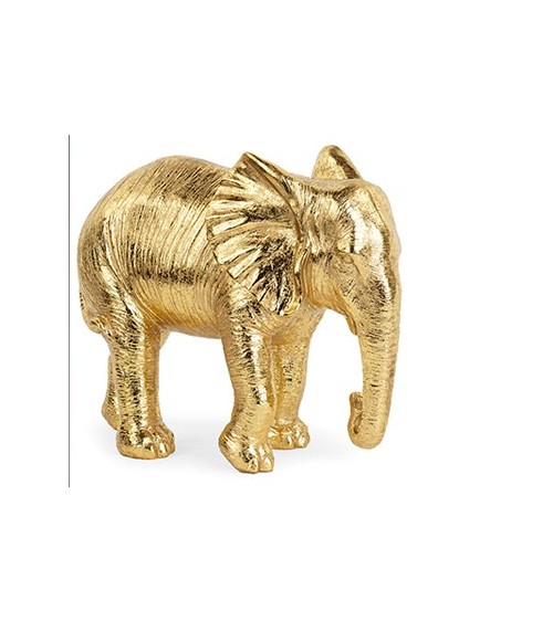 Éléphant en résine dorée