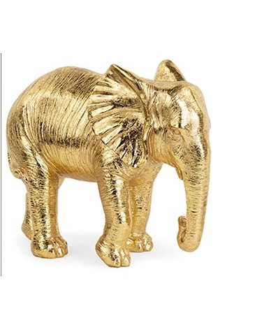 Éléphant en résine dorée - 