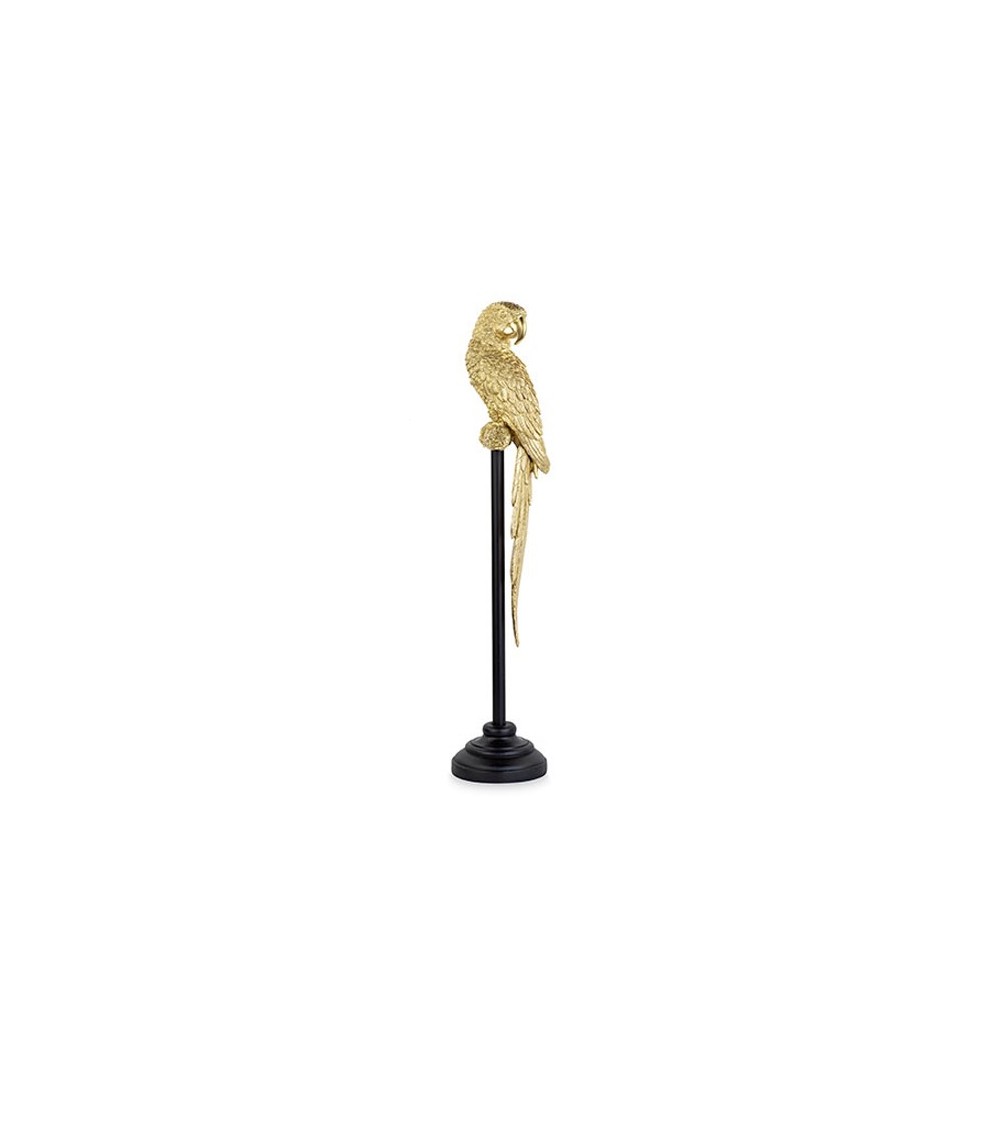 Parrot in Gold Resin on Black Pedestal -  - 