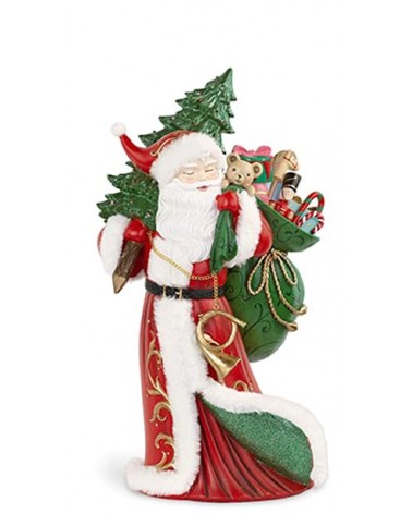 Harz-Weihnachtsmann mit Geschenktüte und Kiefer - 