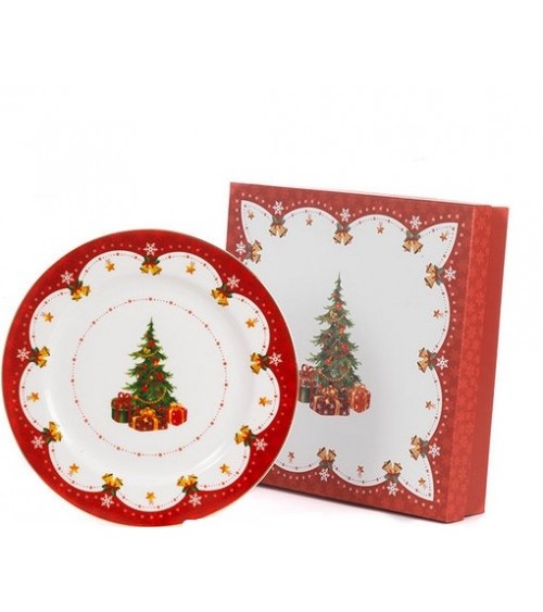 Weihnachtsteller aus Porzellan "Natale" mit Geschenkbox - 