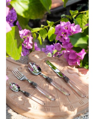 Rivadossi Colored Cutlery - Venice set 24pcs - Transparent - 