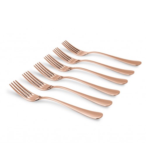 Serena Set 6 Pieces Table Forks Stainless Steel Rose Gold -  - 