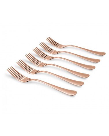 Serena Set 6 Pieces Table Forks Stainless Steel Rose Gold -  - 