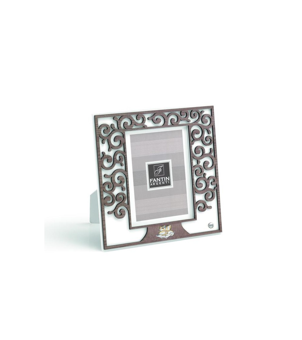Fantin Argenti - 50th Anniversary Rectangular Photo Frame with Tree of Life and White Back -  - 