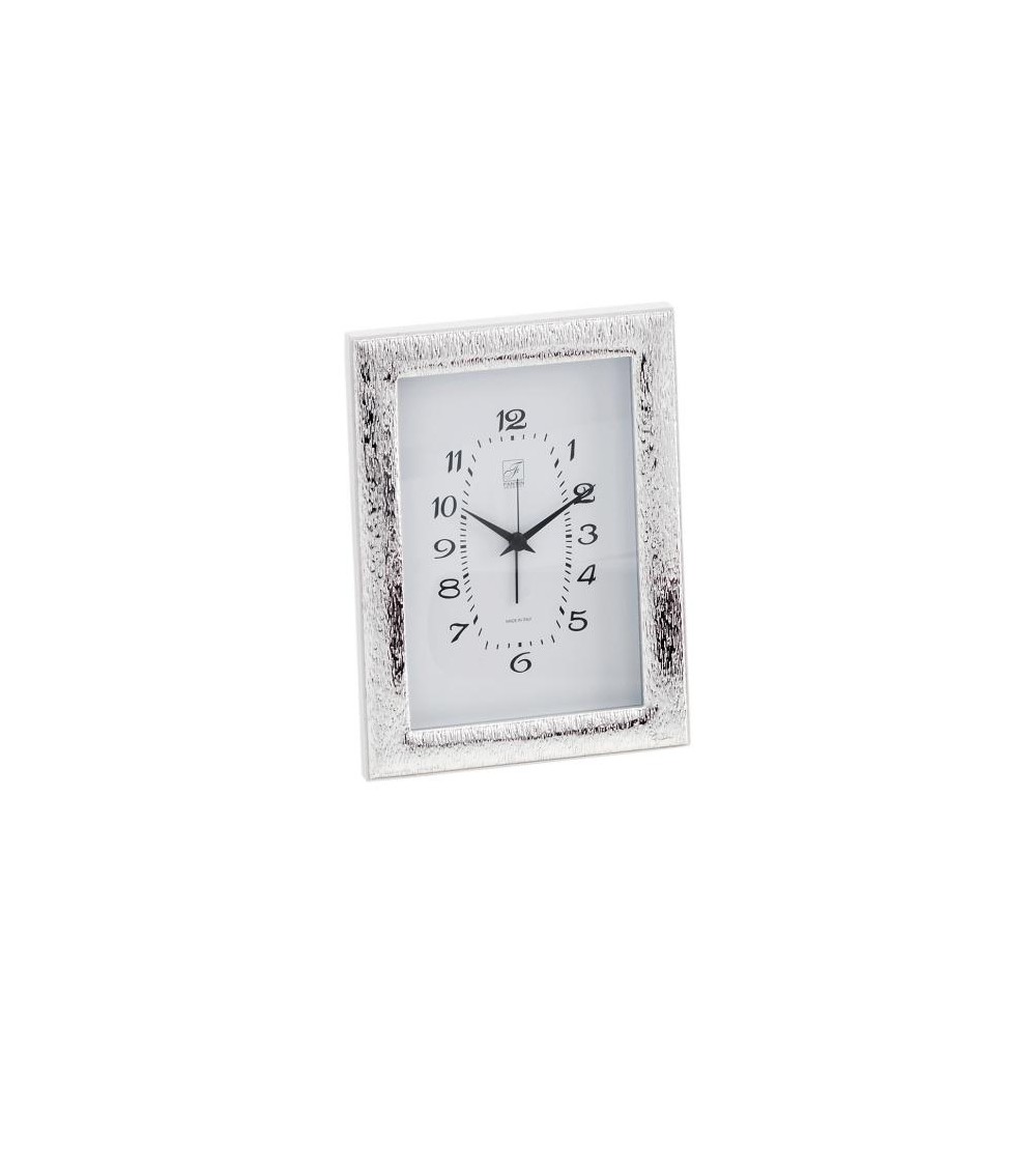 Alarm Clock in Silver with Bark Effect and Cream Back - Fantin Argenti -  - 