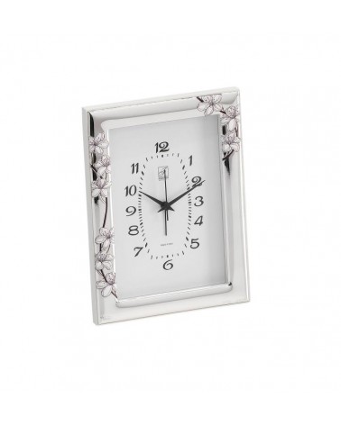 Silver Alarm Clock with Peach Flowers and Cream Back - Fantin Argenti -  - 