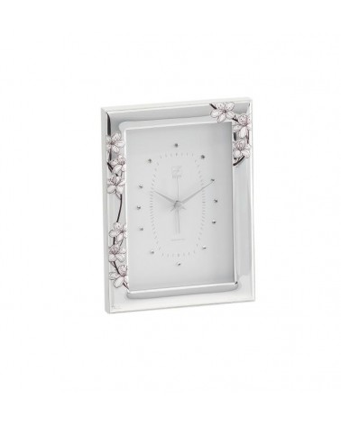 Alarm Clock in Silver with Peach Blossoms and Rhinestones - Fantin Argenti -  - 