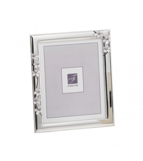 Favor Argenti Fantin - Silver Photo Frame with Peach Flowers and Cream Back cm 15 x 20 -  - 
