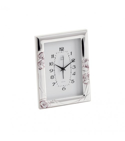 Argenti Fantin - Alarm Clock in Silver with Roses and Cream Back