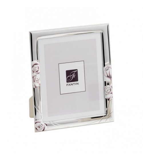 Favor Argenti Fantin - Silver Photo Frame with Roses and Cream Back