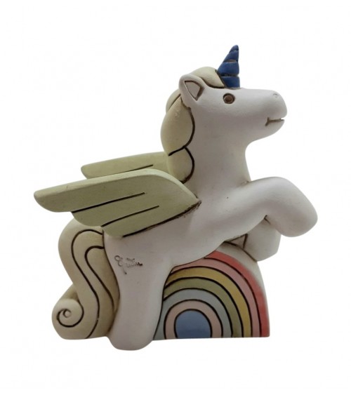 Faveurs Argenti Fantin - Licorne en résine bicolore avec arc-en-ciel - 
