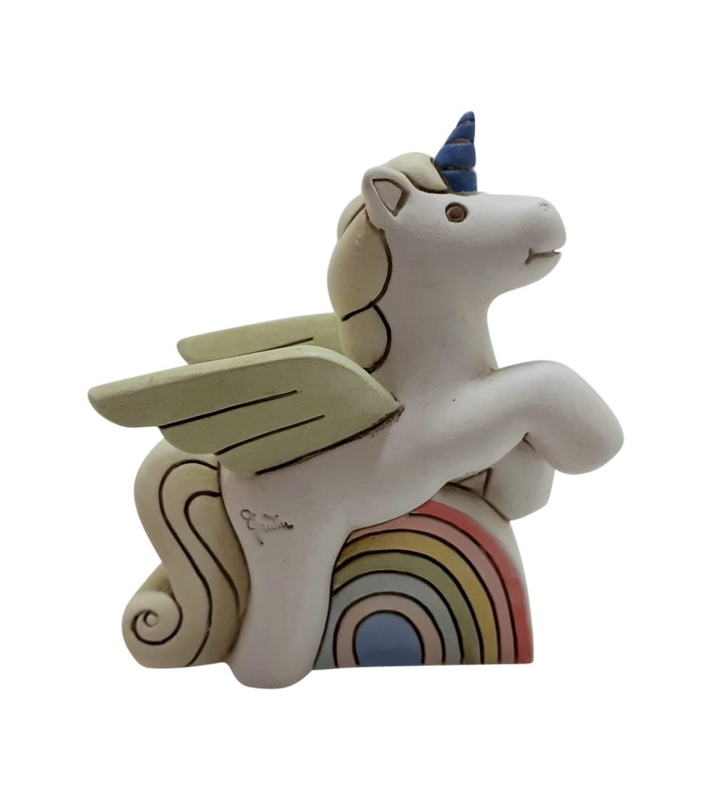 Argenti Fantin - Unicorno in Resina Bicolor con Arcobaleno - 