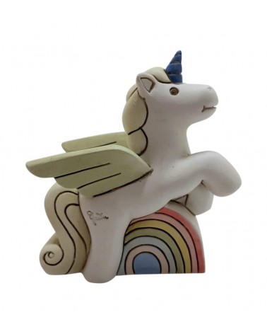 Faveurs Argenti Fantin - Licorne en résine bicolore avec arc-en-ciel - 
