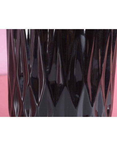 Set mit 3 Vasen aus polierter, schwarz bearbeiteter Keramik - 