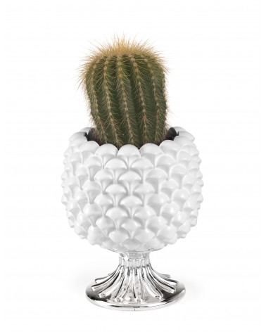 Fantin Argenti Favors - White Pine Cone With Plant and Silver Base -  - 