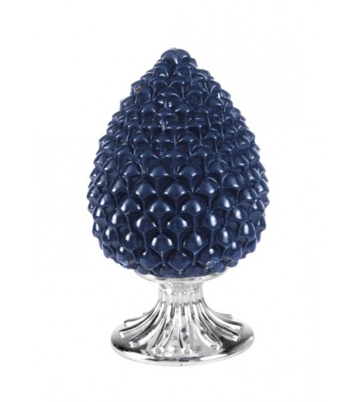 Sicilian Ceramic Pine Cone With Silver Base cm H 20 - Fantin Argenti -  - 
