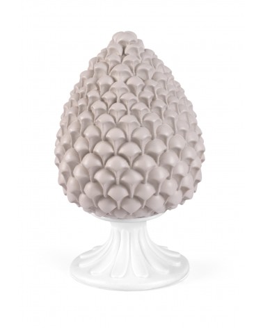 Sicilian Pine Cone With White Base cm H 20 - Made in Italy - Fantin Argenti -  - 