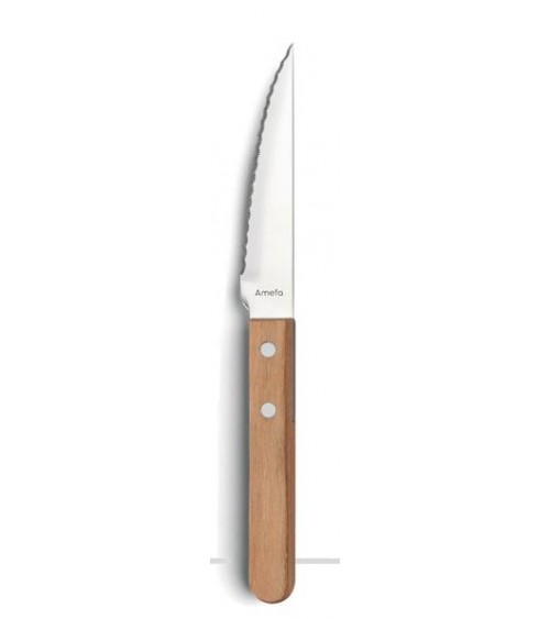 Pizza- Steel Steak Knife with Amefa Wood Handle -  - 