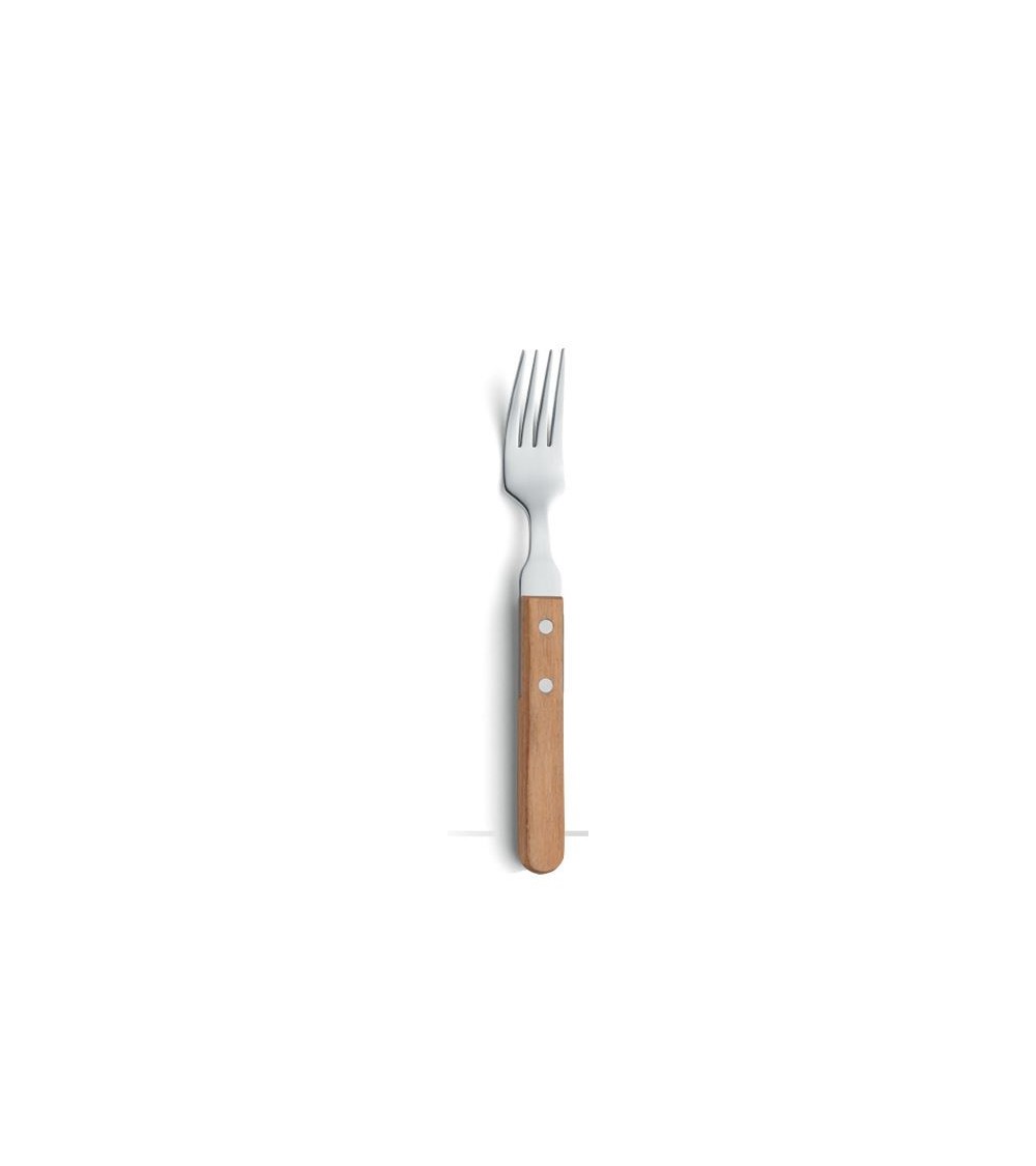 Pizza-Steak Fork in Steel with Wooden Handle Amefa - Pizza-Steak Fork in Steel with Wooden Handle Amefa -