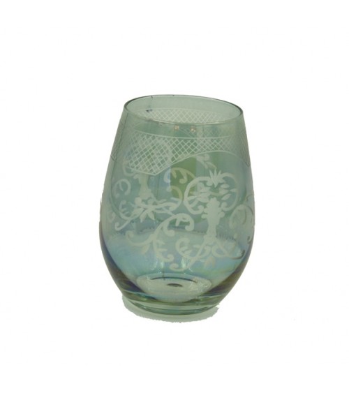 皇室 - 6 件套绿色品酒杯，刻有“Florence”字样 -