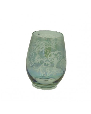 皇室 - 6 件套绿色品酒杯，刻有“Florence”字样 -