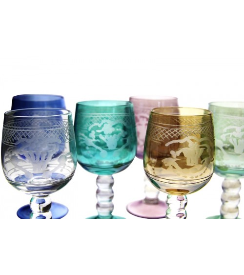 Royal Family - 6 件套带雕刻的利口酒杯 -