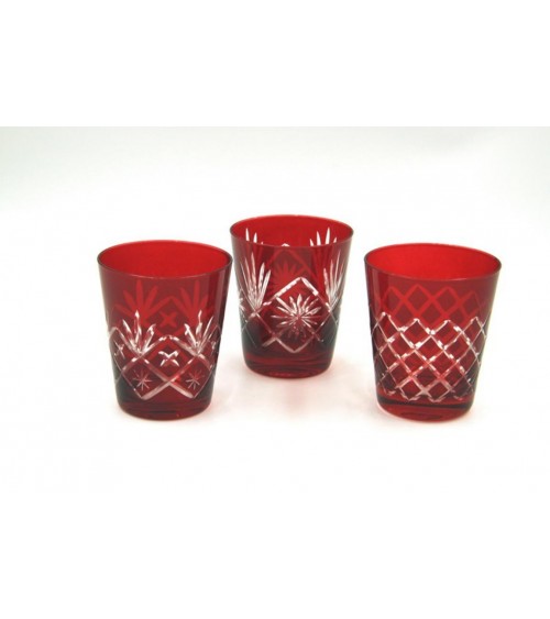 Royal Family - Set of 6 Carved Red Glasses -