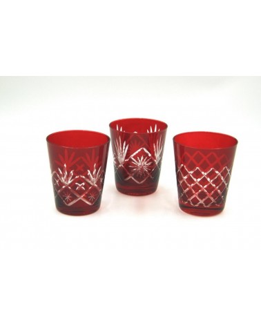 Royal Family - Set of 6 Carved Red Glasses -