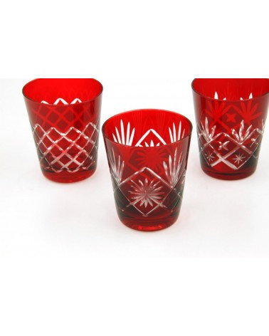 Royal Family - Set of 6 Carved Red Glasses -