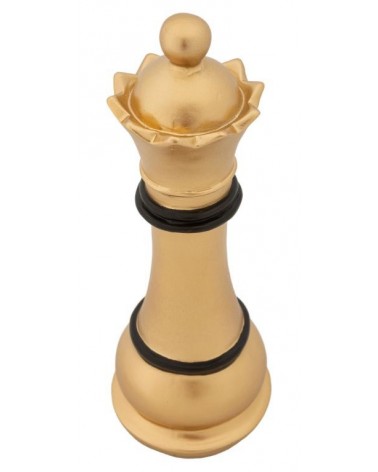 Ornement Pièce D'échecs Reine Reine Or Et Noir H 25,5 cm - 