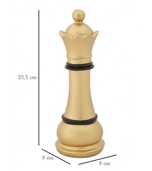 Stück Stück Schach Königin Königin Oro und schwarz H 25,5 cm - 
