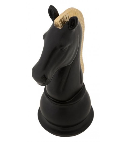 Stück Stück scacchi schwarzes Pferd und Gold H 19 cm - 