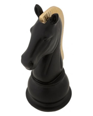Stück Stück scacchi schwarzes Pferd und Gold H 19 cm - 