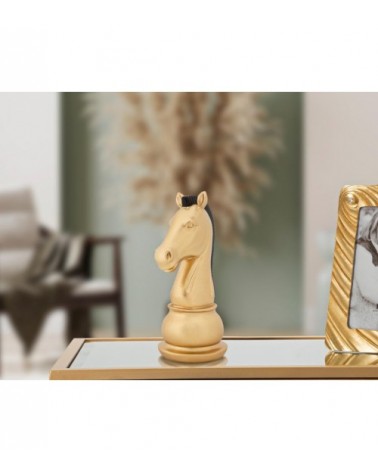 Schacchi Pferd Gold und schwarzes Pferd H CM 19 cm - 