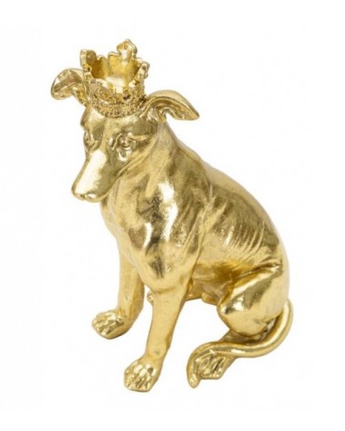 Hundeskulptur mit goldener Krone H CM 33 - 