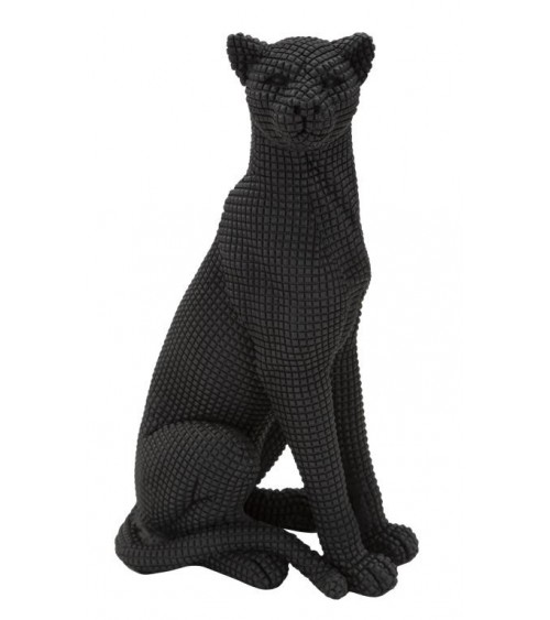 Leopard Sculpture Sitting Black H Cm 27 -  - 8024609363085