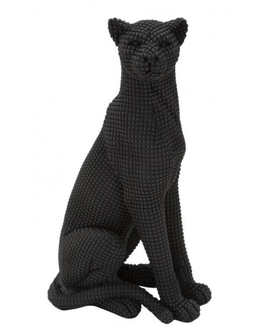 Leopard Sculpture Sitting Black H Cm 27 -  - 8024609363085