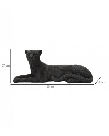 Sculpture Léopard Couché Noir H 15,3 cm - 