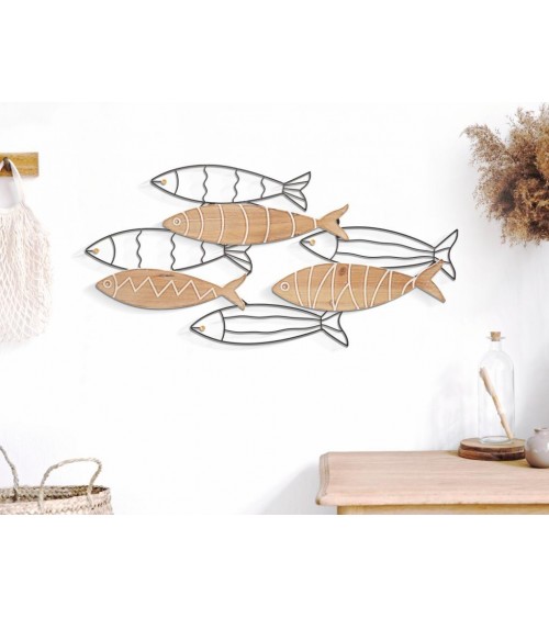 Pannello Decorativo Parete Da Muro Fish Cm 60X2X30- Mauro Ferretti - 