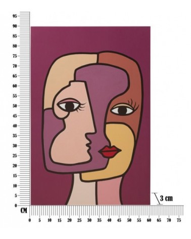 Impression Peinte Faces Nouveau -A- Cm 60X3X90 - 